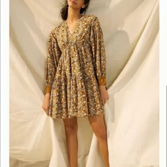 Anthropologie Dress Let Me Be Jemma Tan Size 8 Boho - Picture 7 of 16